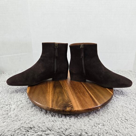 Aquatalia Ulyssaa Espresso Brown Suede Casual Ankle Bootie Boots Womens 7 M - Picture 7 of 16